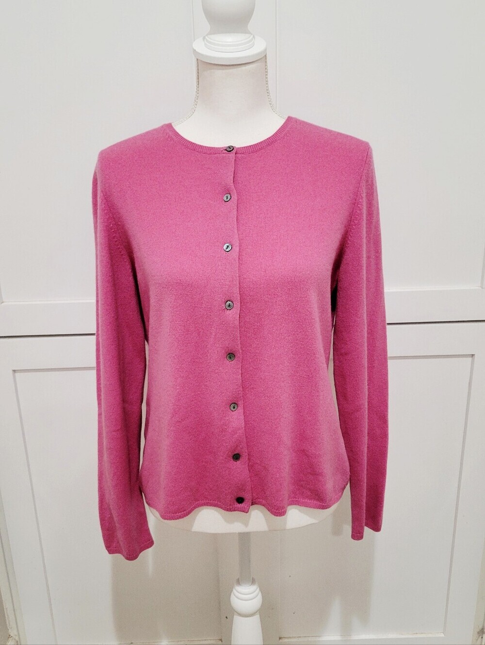 Charter Club 100% Cashmere Pink Cardigan Sweater | Size Medium
